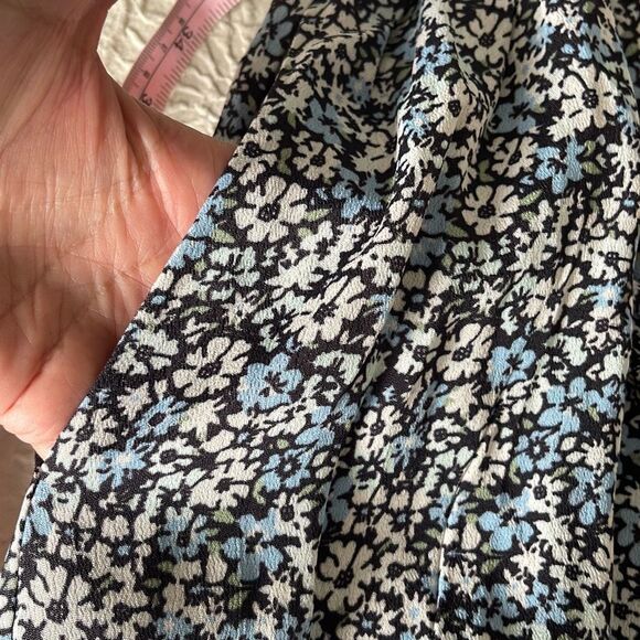 Sonmer‎ Womens Floral Long Sleeve Ruffle Trim Maxi Dress Blue Multi Small NWT - Picture 5 of 11